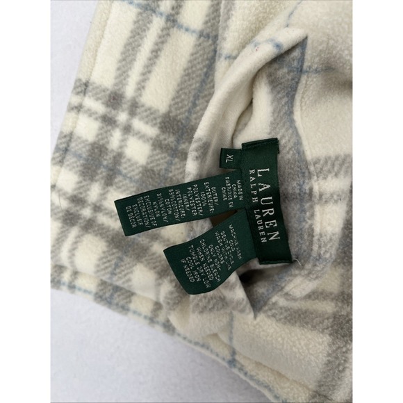 Lauren Ralph Lauren XL Plaid & Cream Beige Reversible Vest Embroidered Crest - Picture 5 of 7